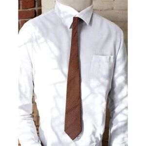 Firenze Italian Silk Red Blue and Gold Geometric Tie